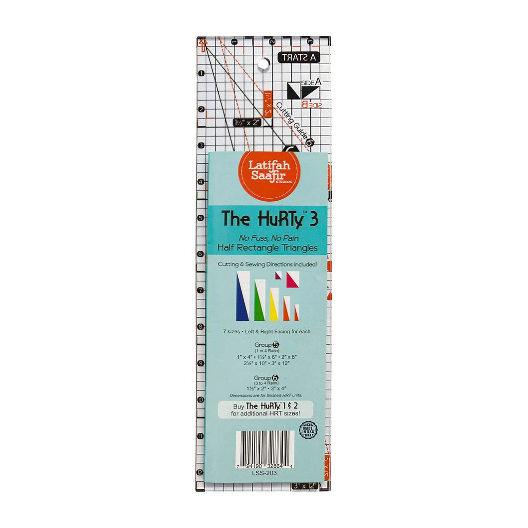 The HuRTy™ 3 - Half Rectangle Triangle Ruler (Ratios 1:4 and 3:4)