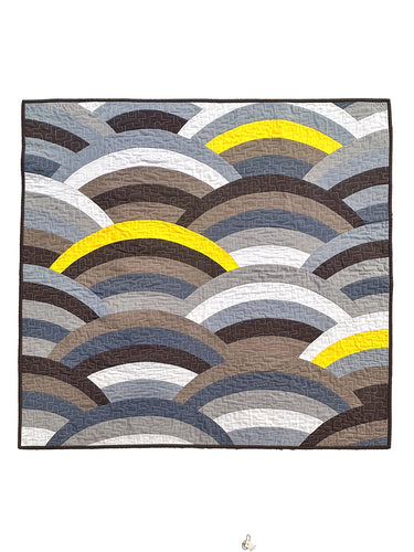 Sample Sale Quilt #44 - Molehills - Grey & Chartreuse